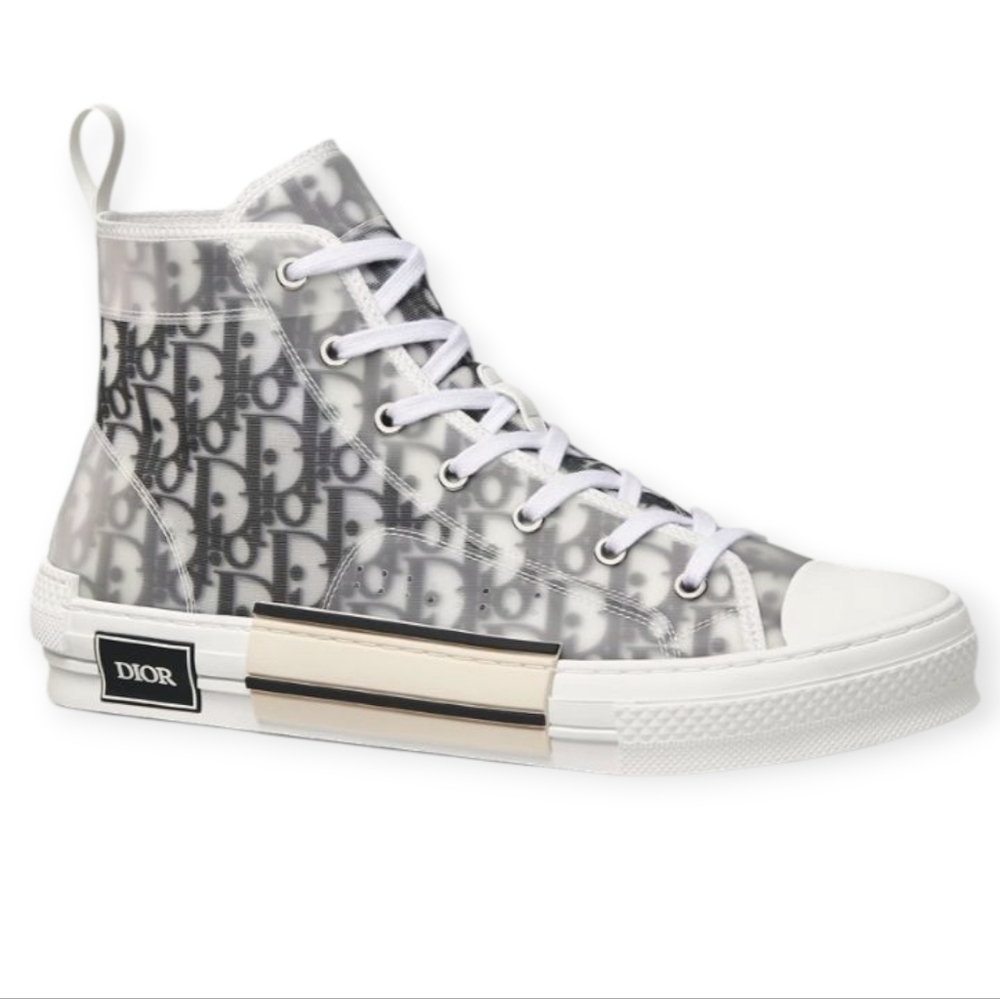 Christian Dior B23 League HighTop Oblique Patchwork White Black Sneakers Mens 7